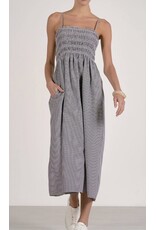 Elan Elan Jamie Midi Black Seersucker Dress