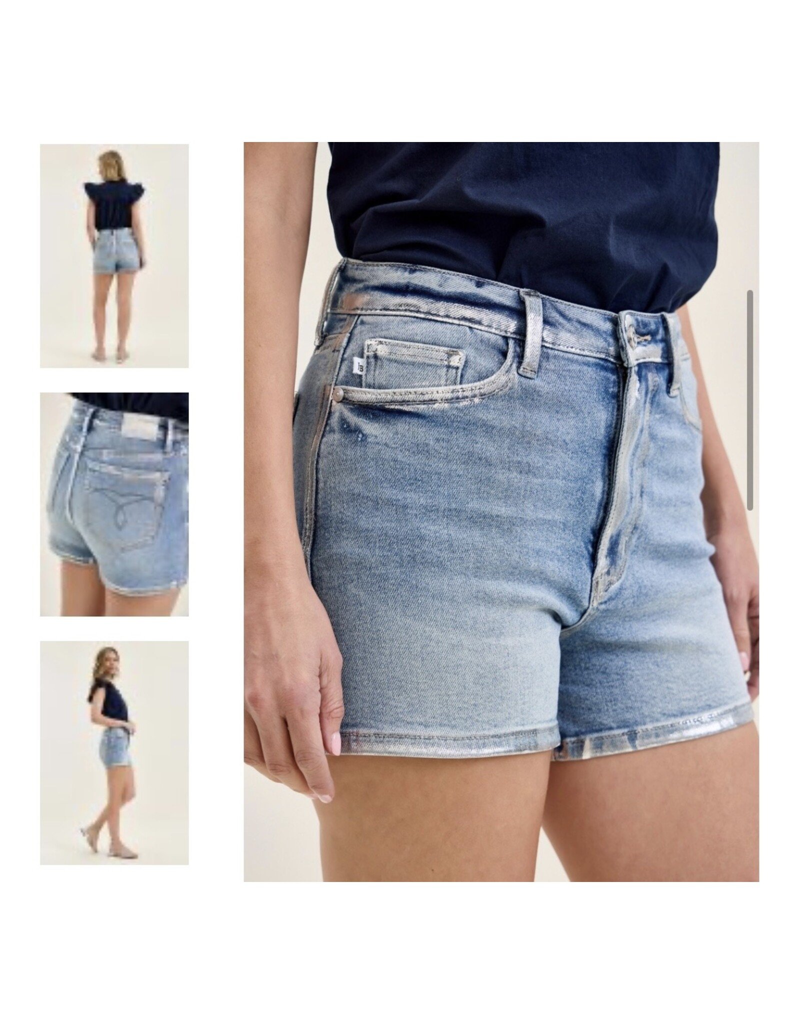 Judy Blue JB HW Slim Short w/ Foil Seams
