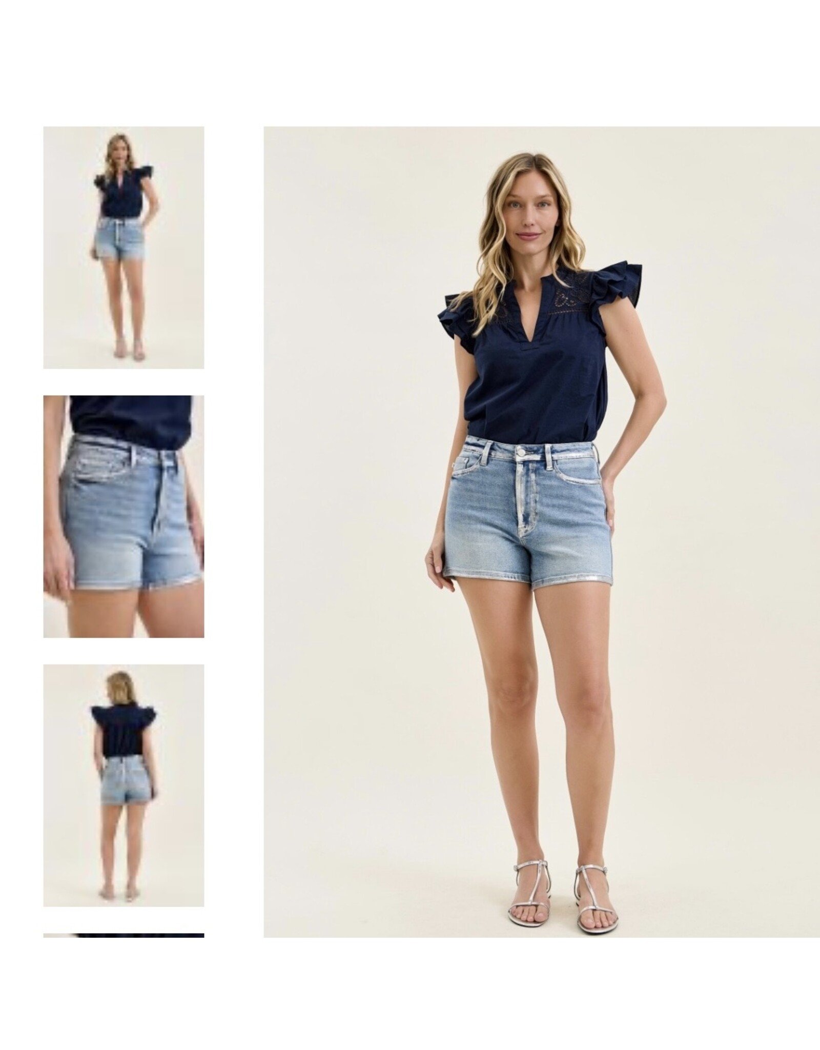 Judy Blue JB HW Slim Short w/ Foil Seams