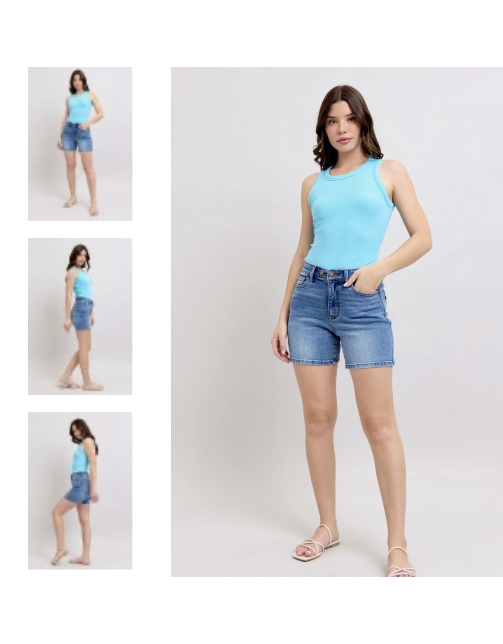 Judy Blue JB HW 2 button mid length dad shorts