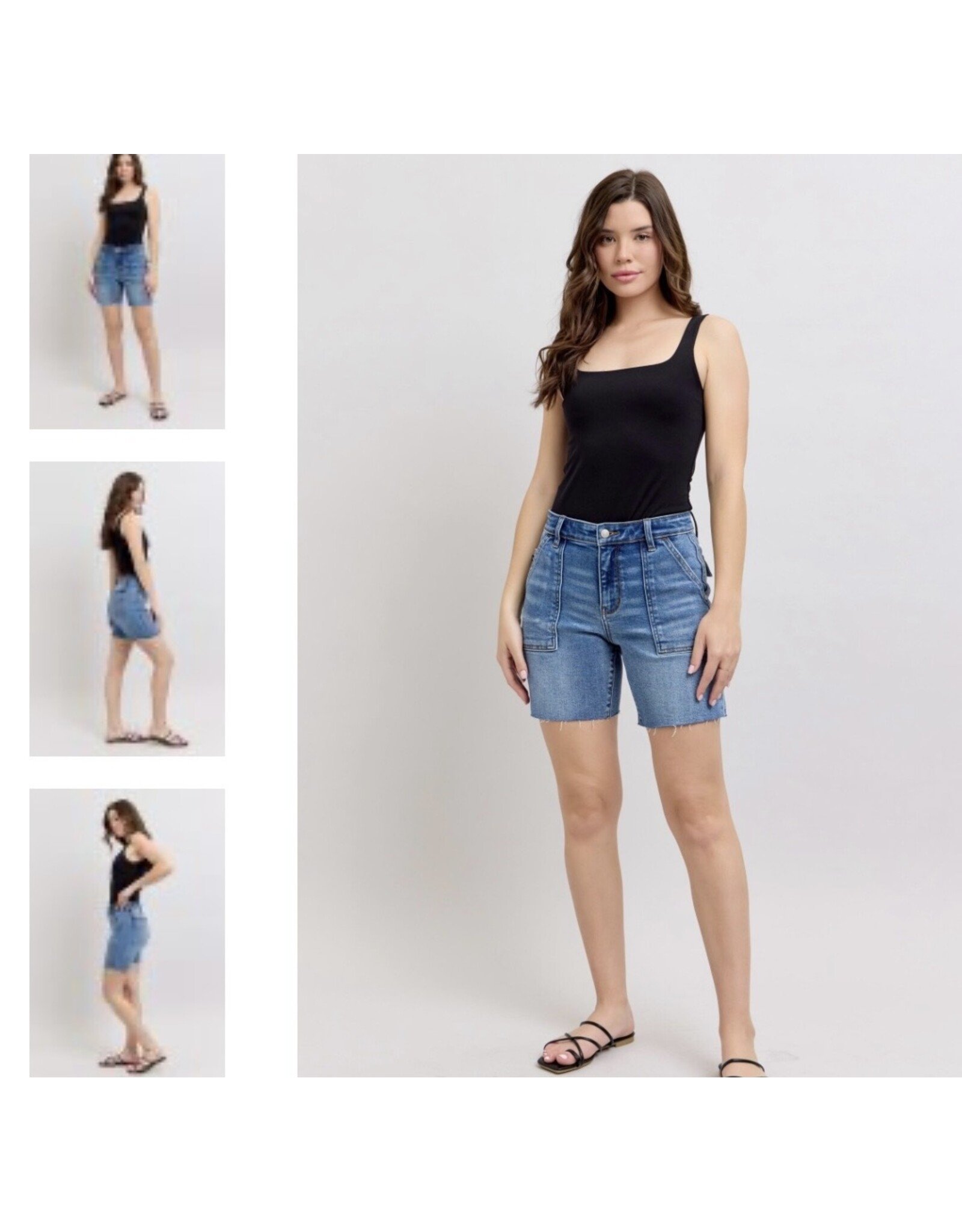 Judy Blue JB MR Bermudas w/ Back Flap Pockets