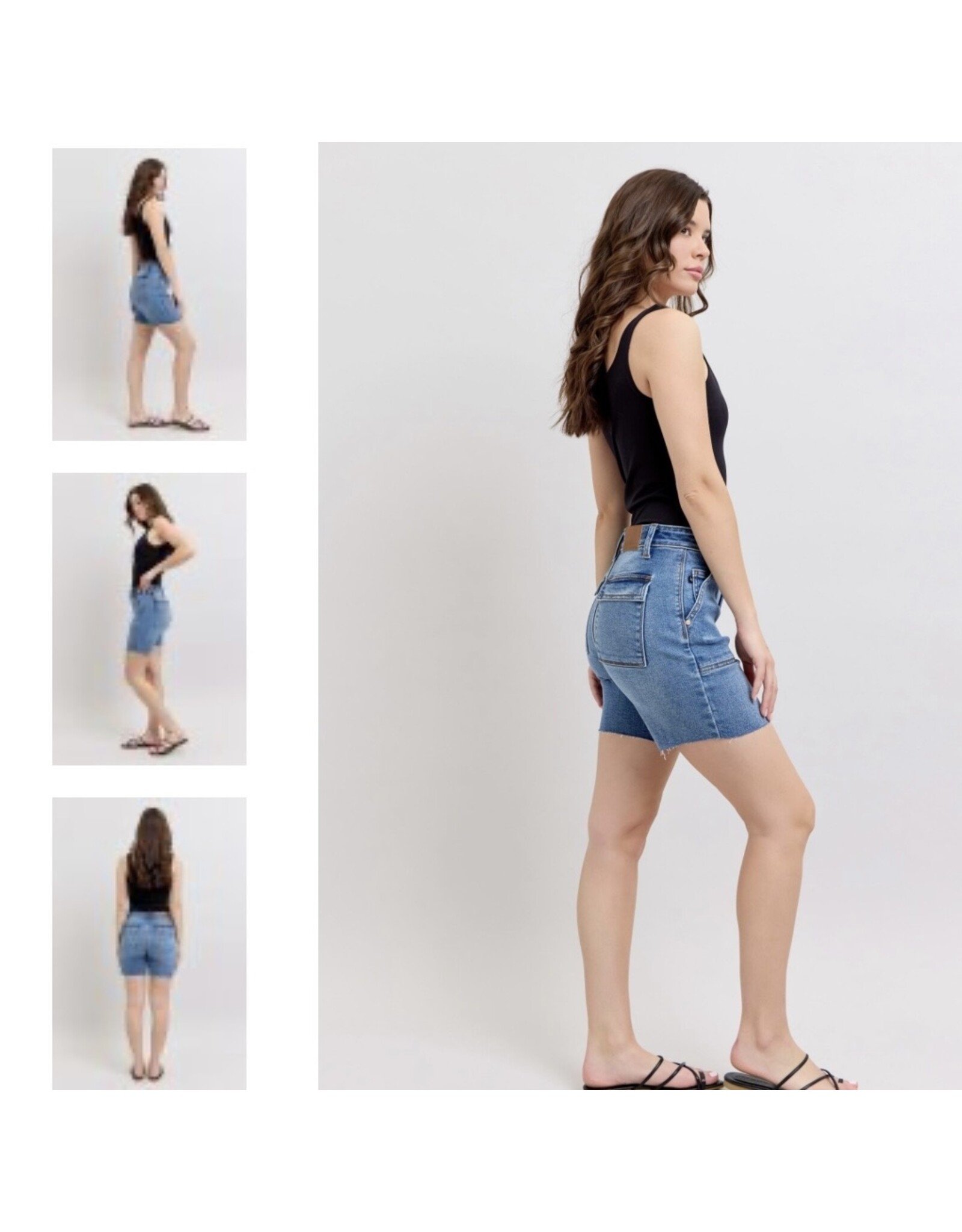 Judy Blue JB MR Bermudas w/ Back Flap Pockets