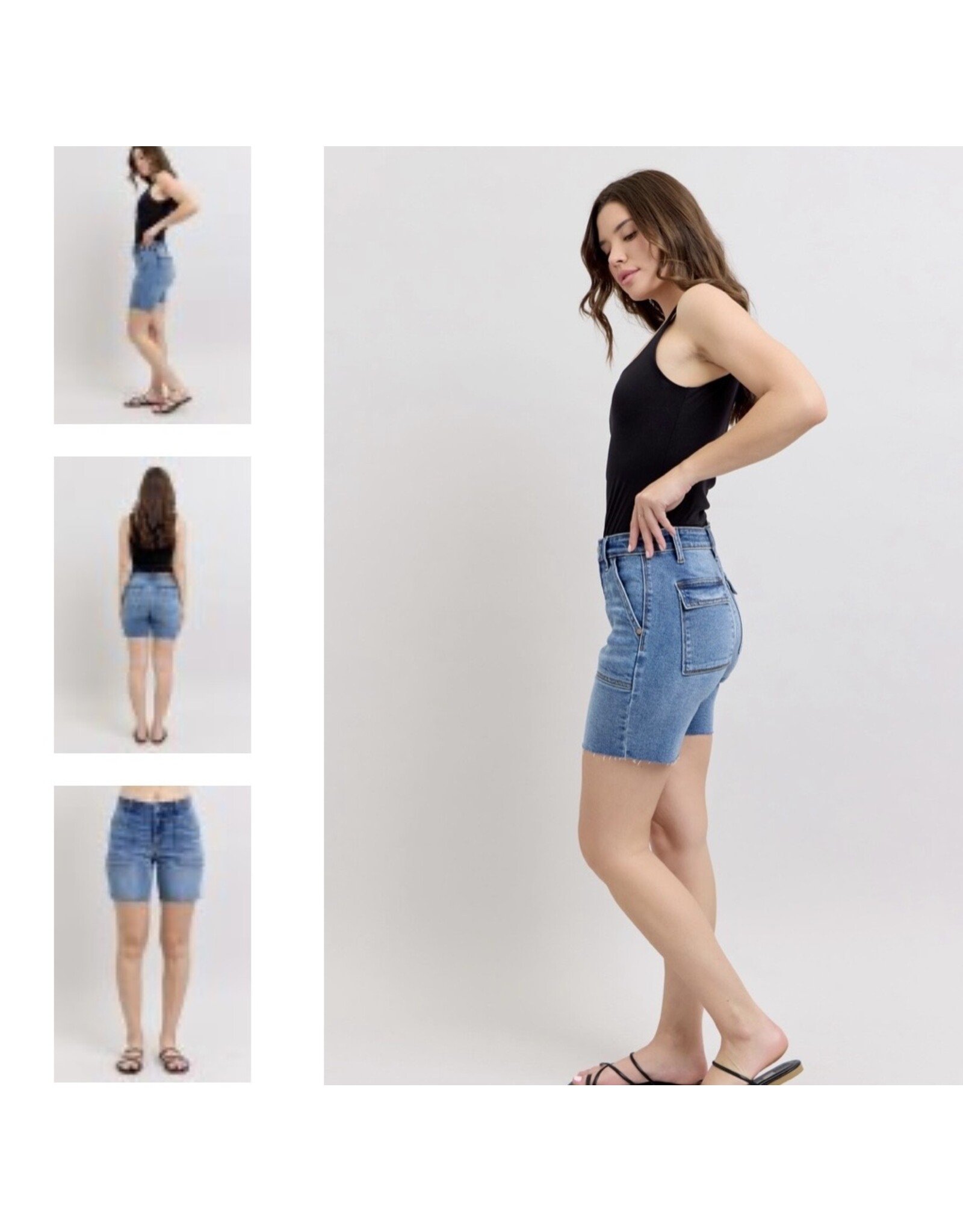 Judy Blue JB MR Bermudas w/ Back Flap Pockets