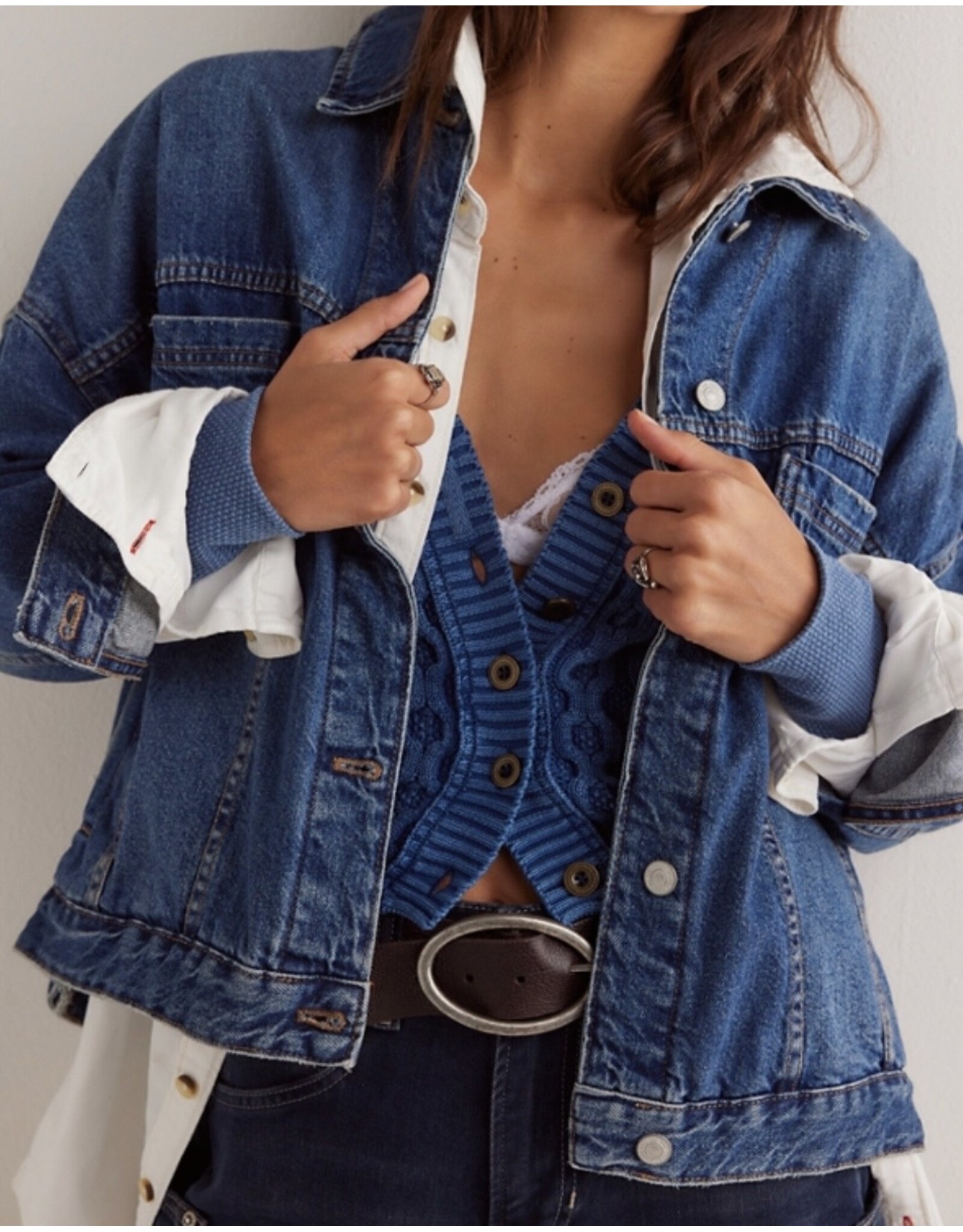 free people FP Opal Swing Denim Jacket