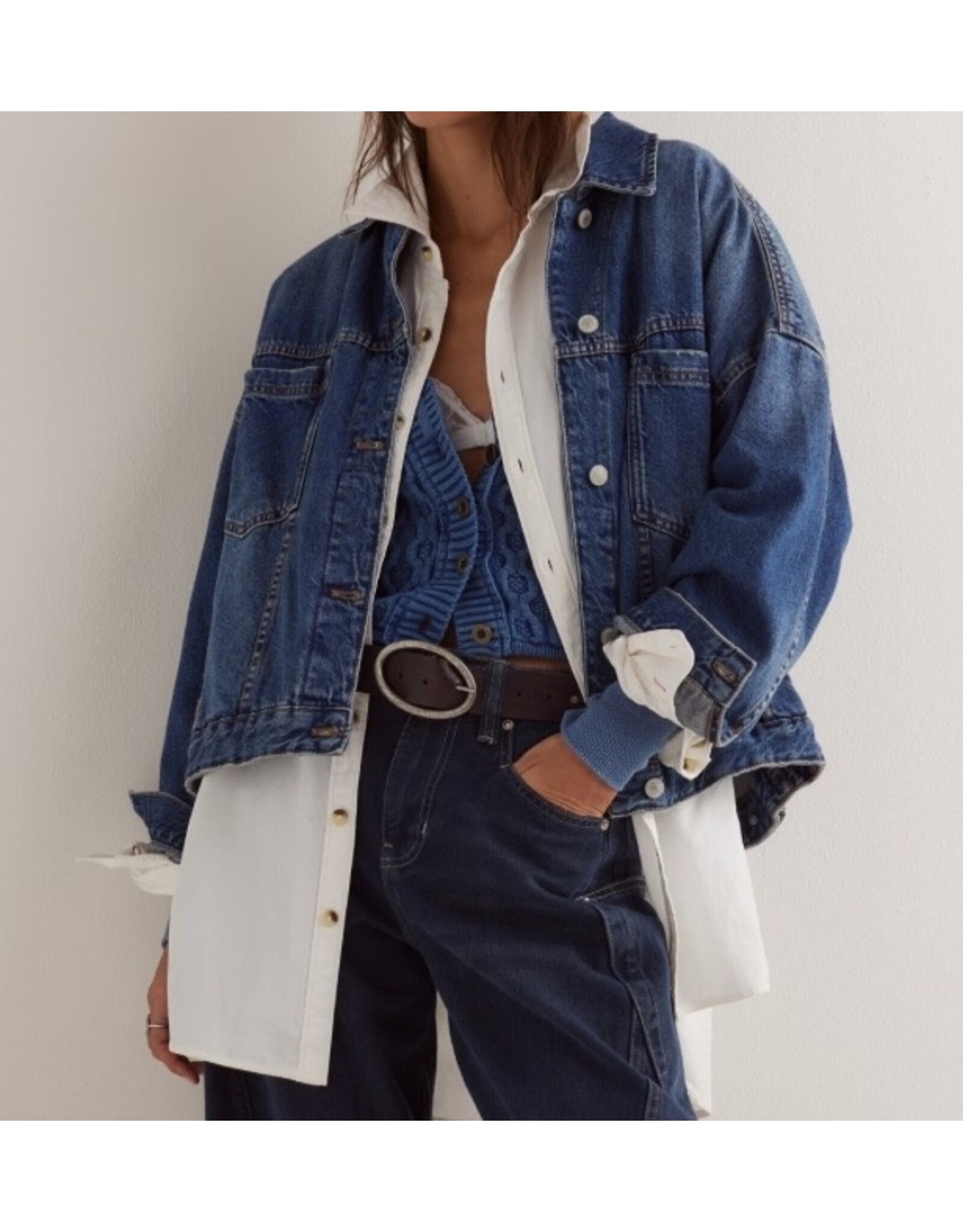 free people FP Opal Swing Denim Jacket