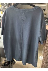 Relaxed washed s/s v neck knit