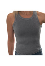 Washed raw edge knit tank