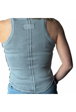 Washed raw edge knit tank