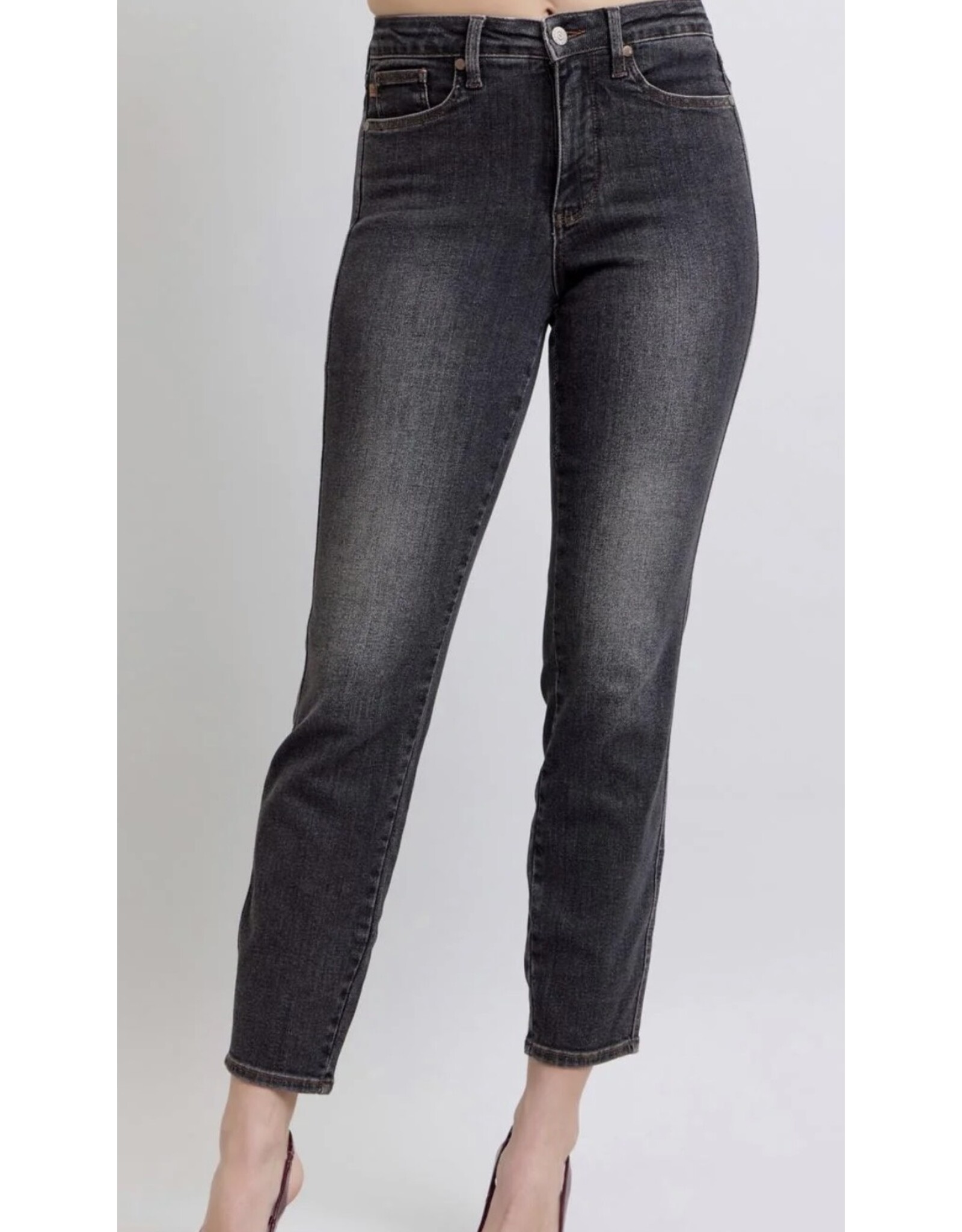 Judy Blue JB MR Tummy Control Black Slim Jeans