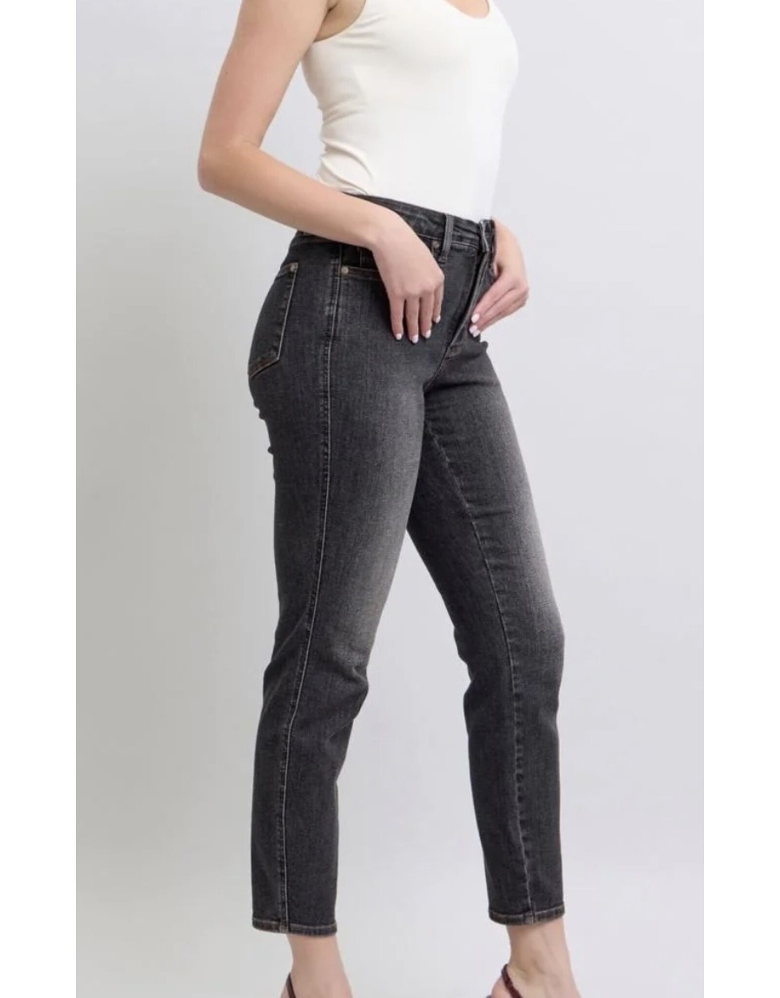 Judy Blue JB MR Tummy Control Black Slim Jeans