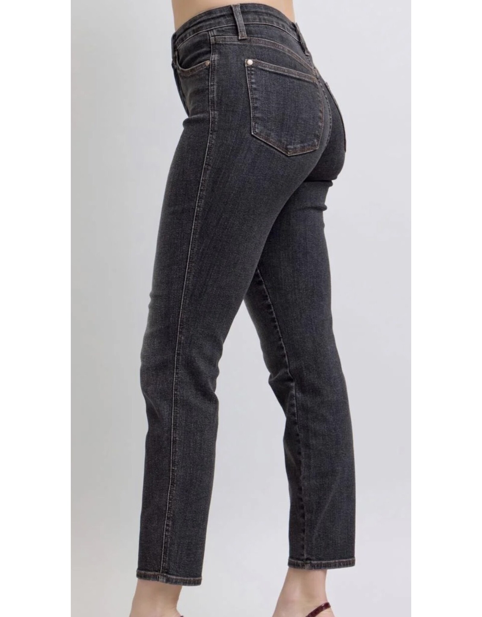 Judy Blue JB MR Tummy Control Black Slim Jeans