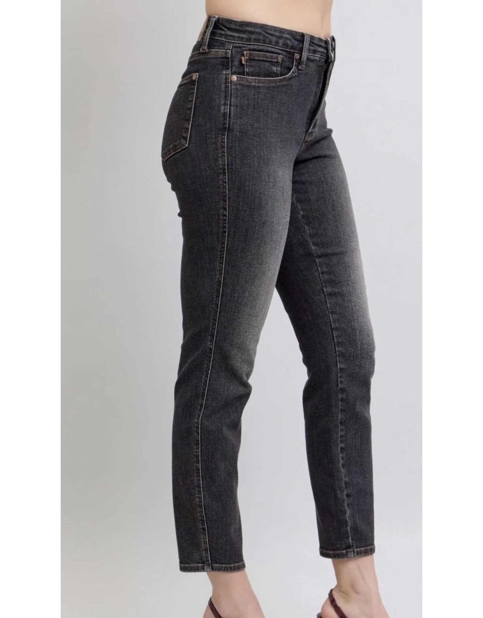 Judy Blue JB MR Tummy Control Black Slim Jeans