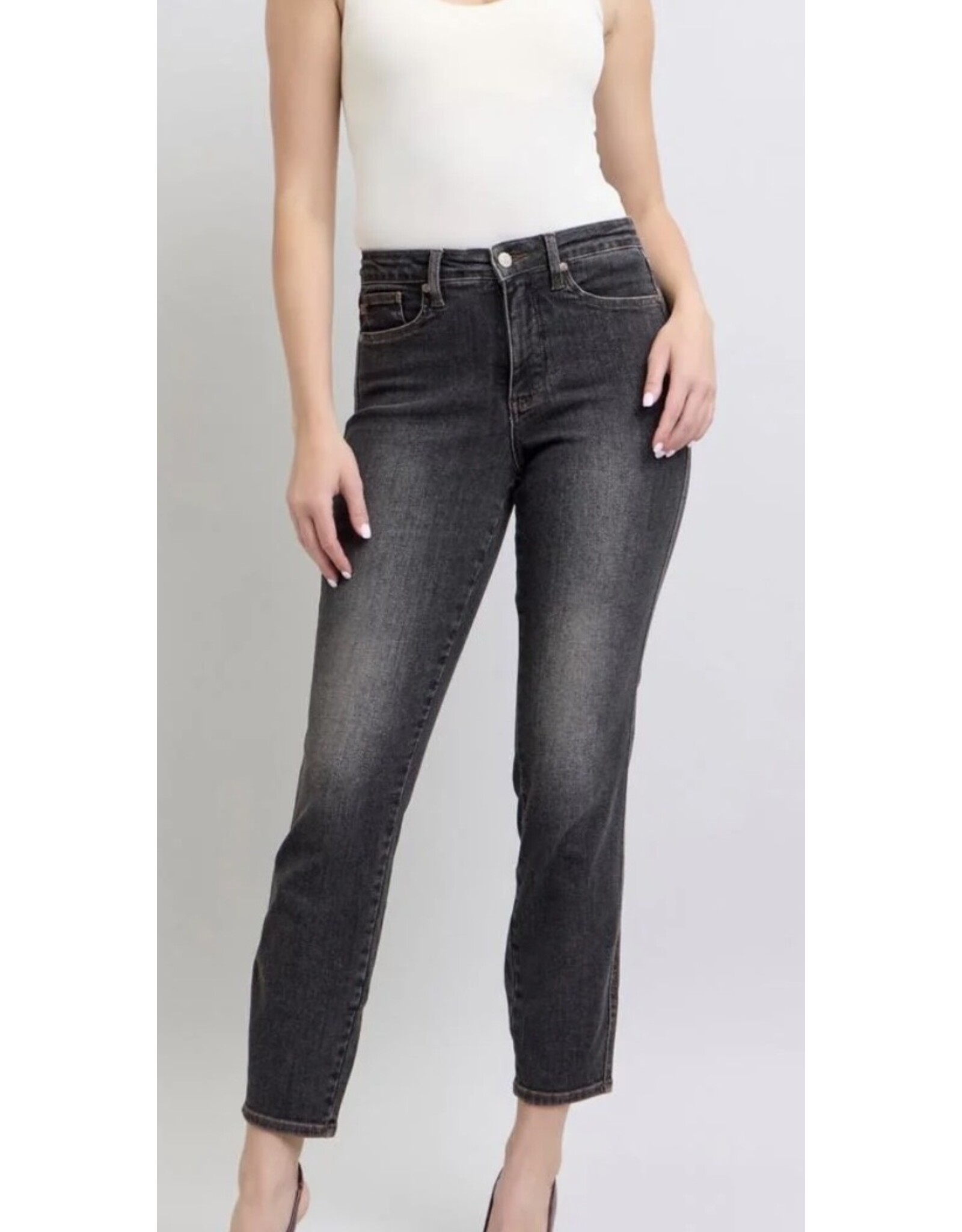 Judy Blue JB MR Tummy Control Black Slim Jeans