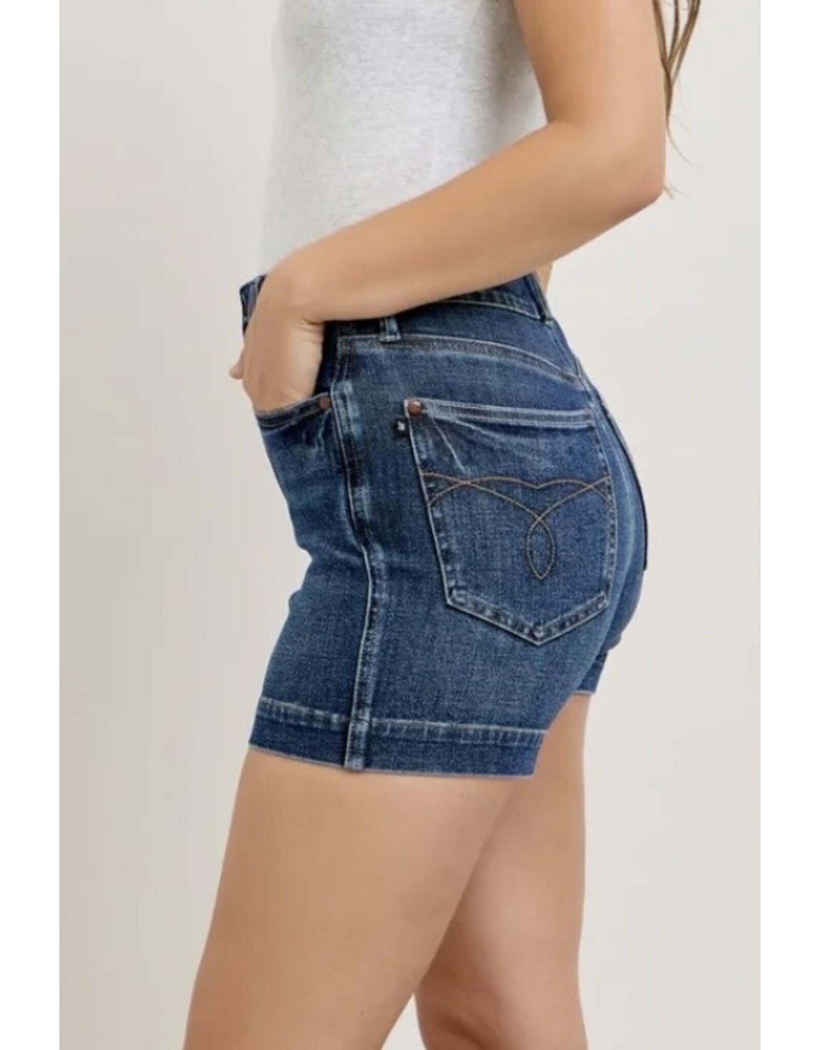 Judy Blue JB HW Tummy Control Dark Slim Short