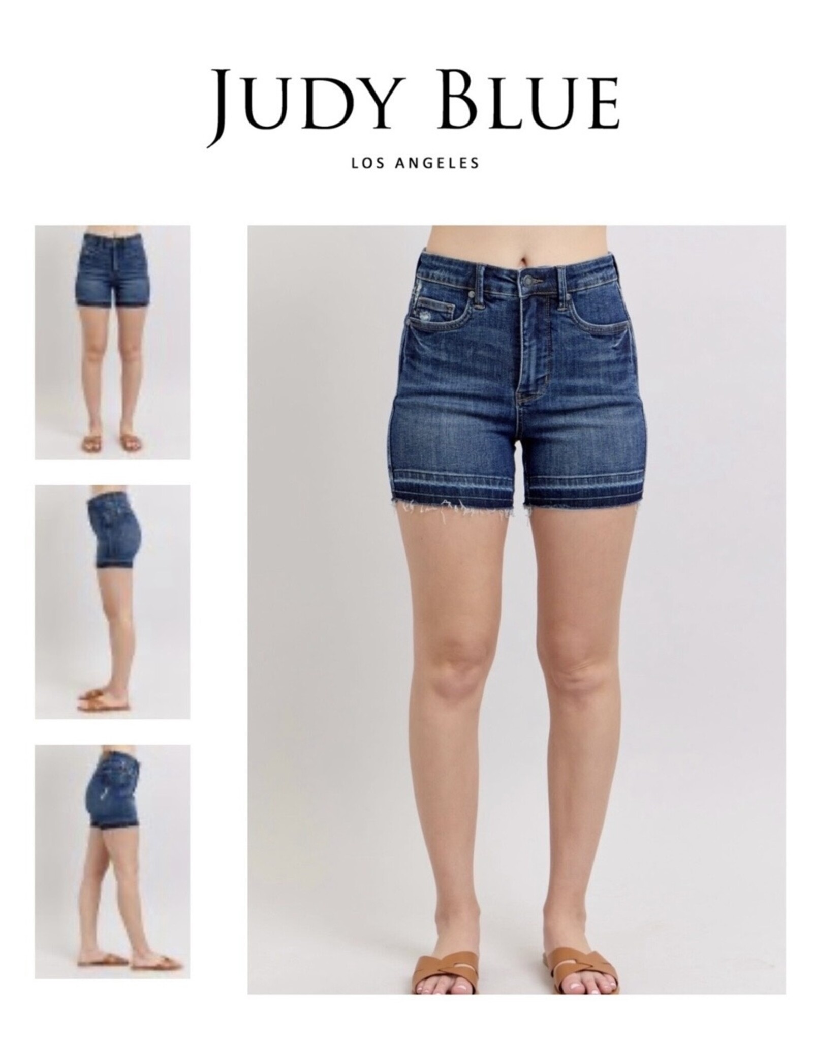 Judy Blue JB HW Tummy Control Dark Destroy Release Hem Short