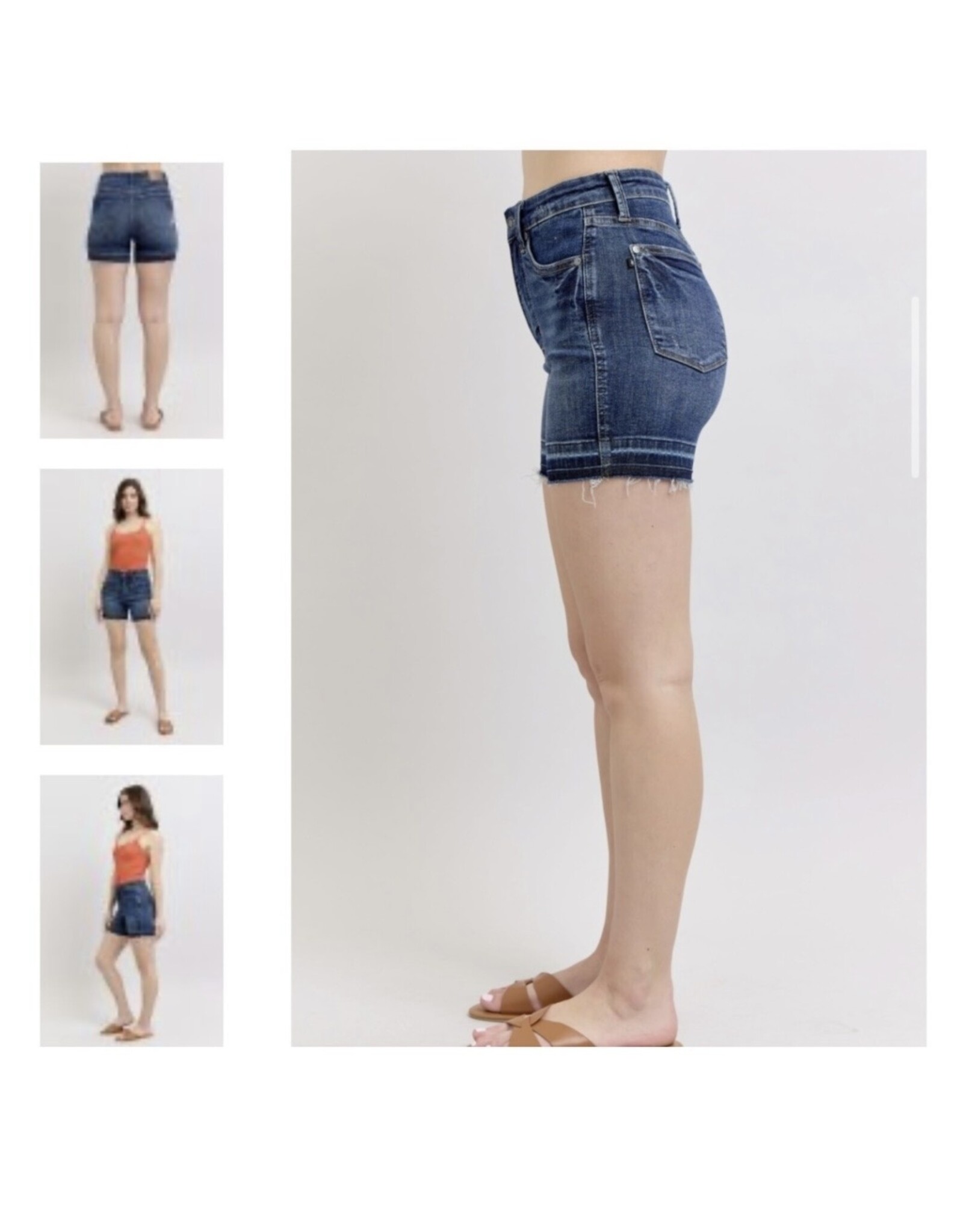 Judy Blue JB HW Tummy Control Dark Destroy Release Hem Short