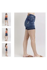 Judy Blue JB HW Tummy Control Dark Destroy Release Hem Short