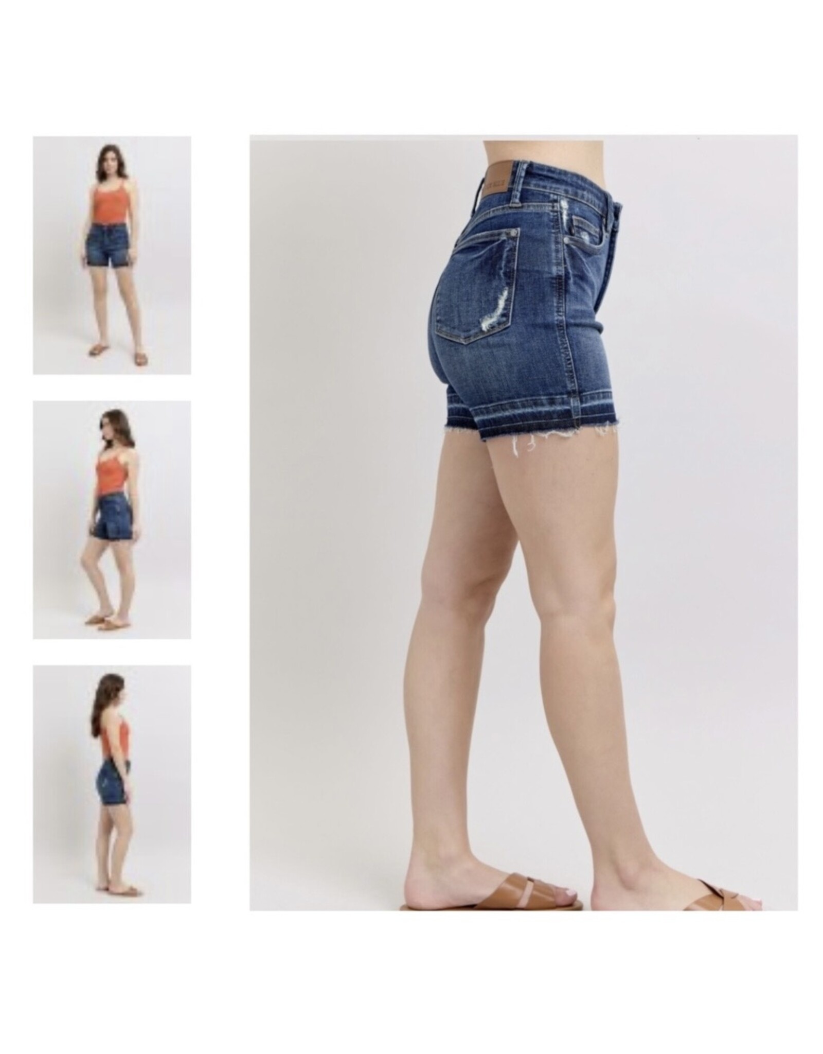 Judy Blue JB HW Tummy Control Dark Destroy Release Hem Short