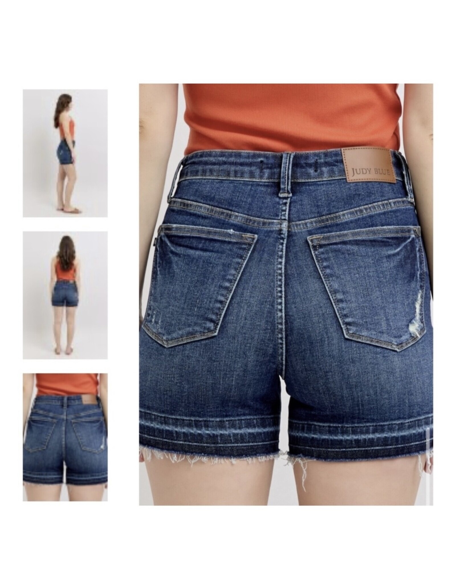 Judy Blue JB HW Tummy Control Dark Destroy Release Hem Short