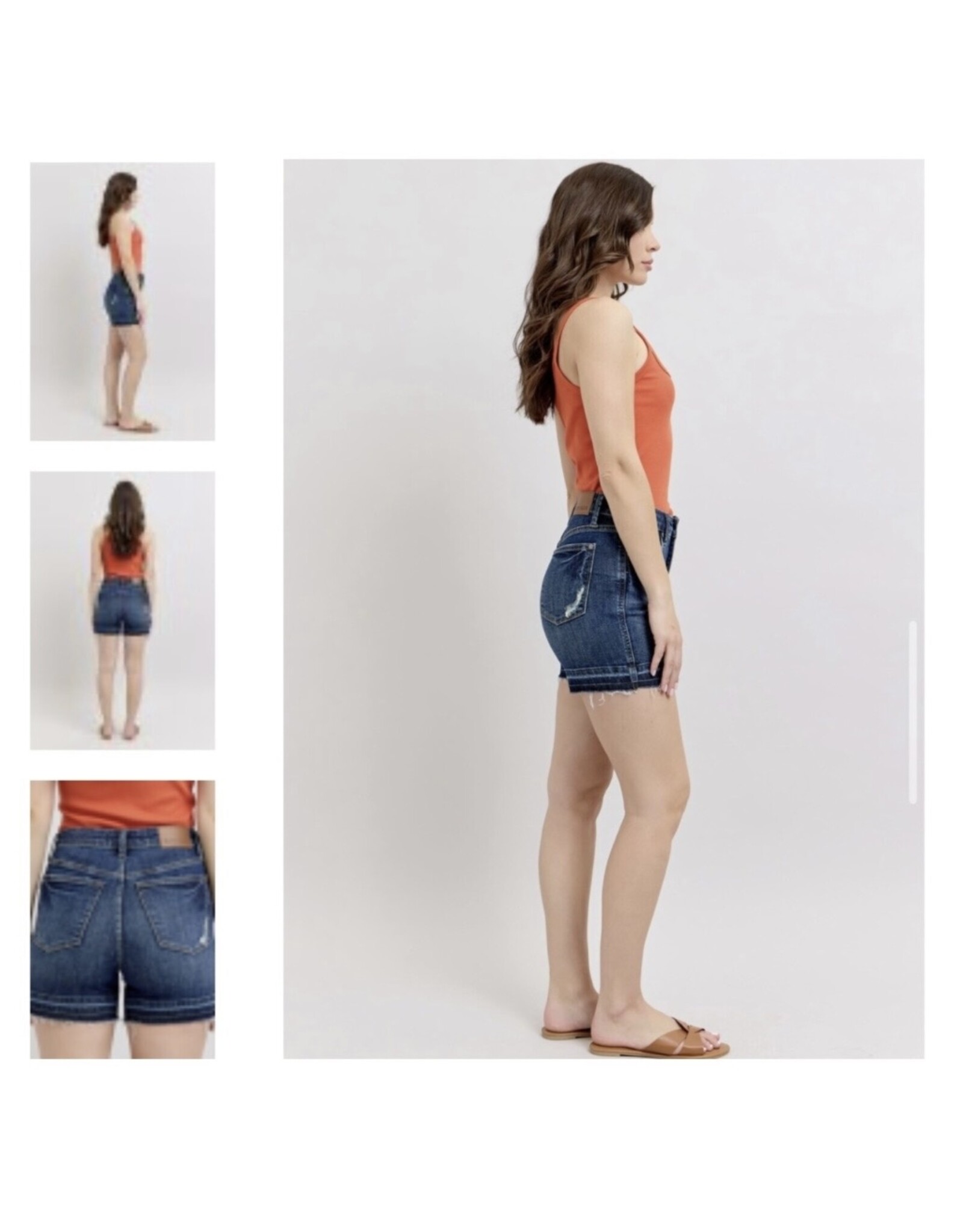 Judy Blue JB HW Tummy Control Dark Destroy Release Hem Short