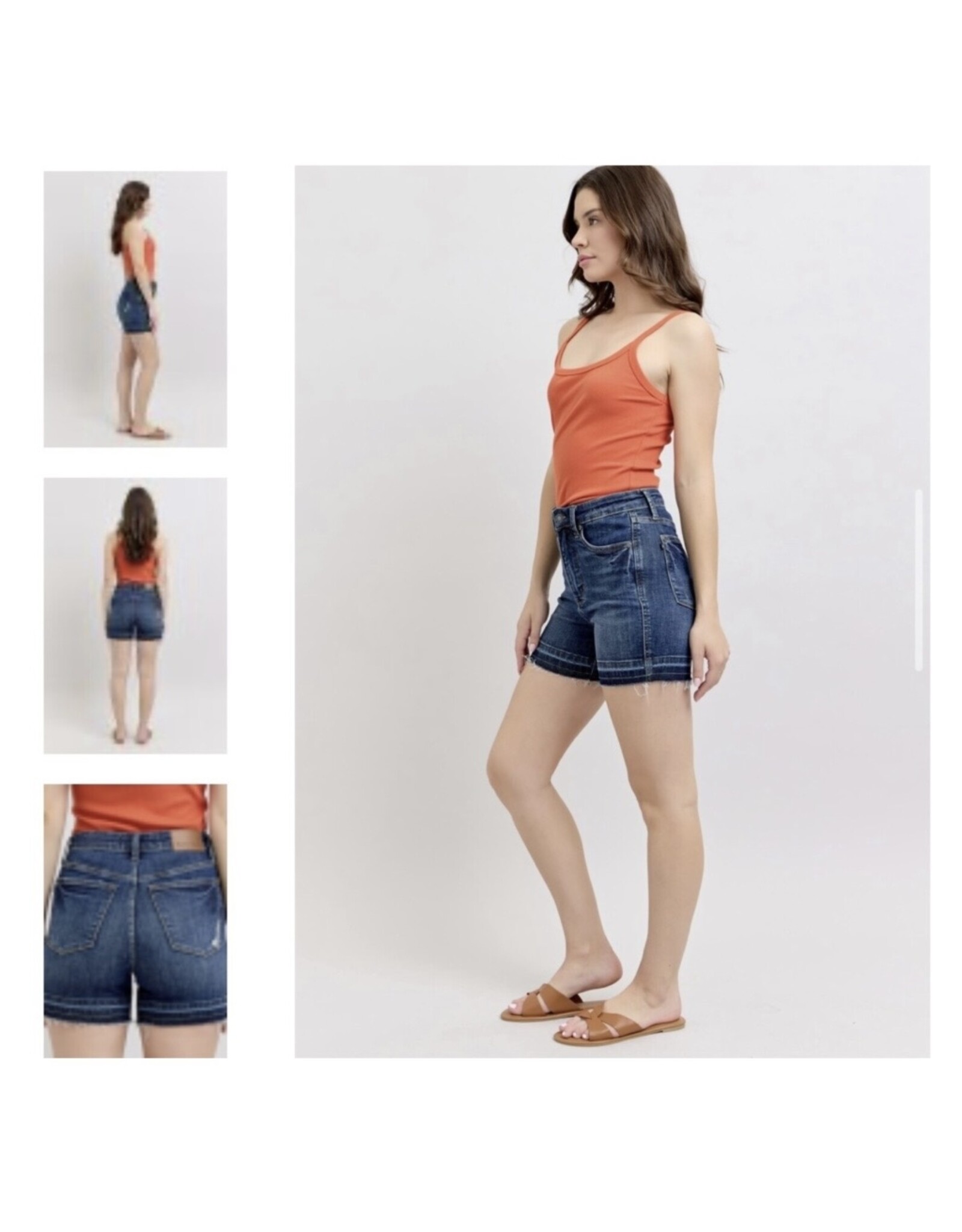 Judy Blue JB HW Tummy Control Dark Destroy Release Hem Short