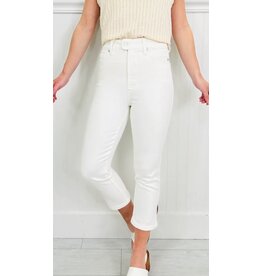 Judy Blue JB HW Tummy Control White Capri Jeans