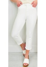 Judy Blue JB HW Tummy Control White Capri Jeans