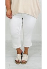 Judy Blue JB HW Tummy Control White Capri Jeans