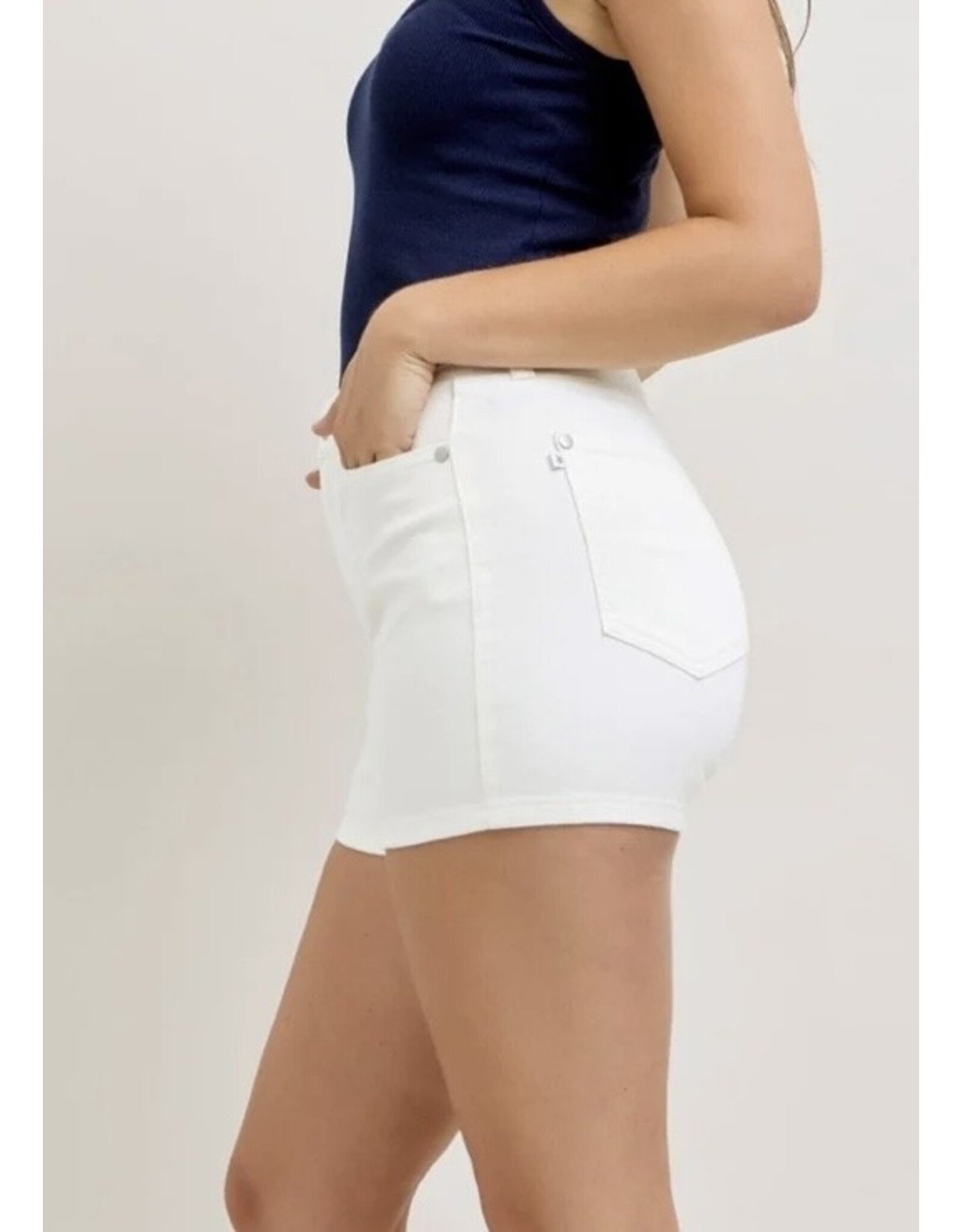 Judy Blue JB HW Slim White Shorts