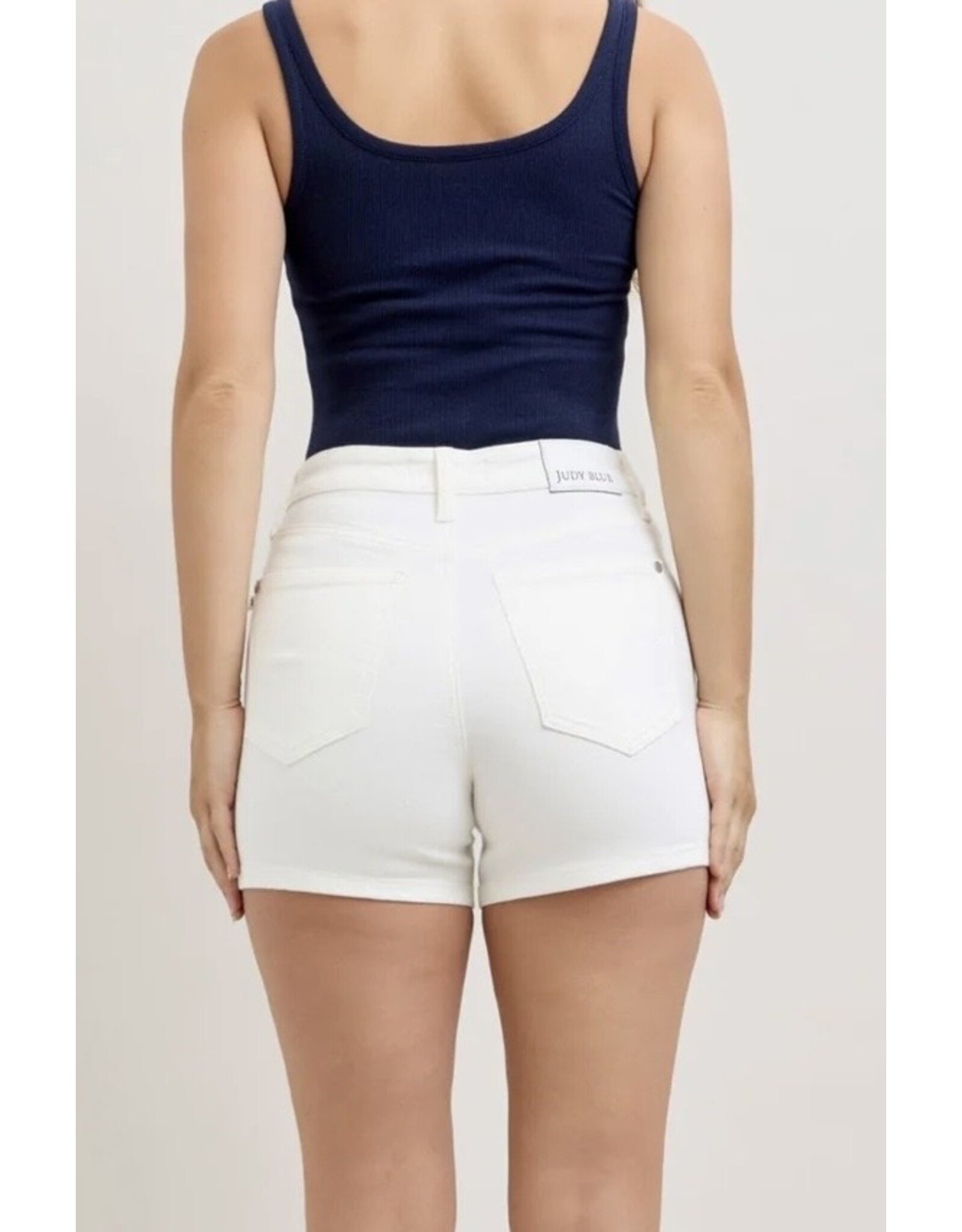 Judy Blue JB HW Slim White Shorts