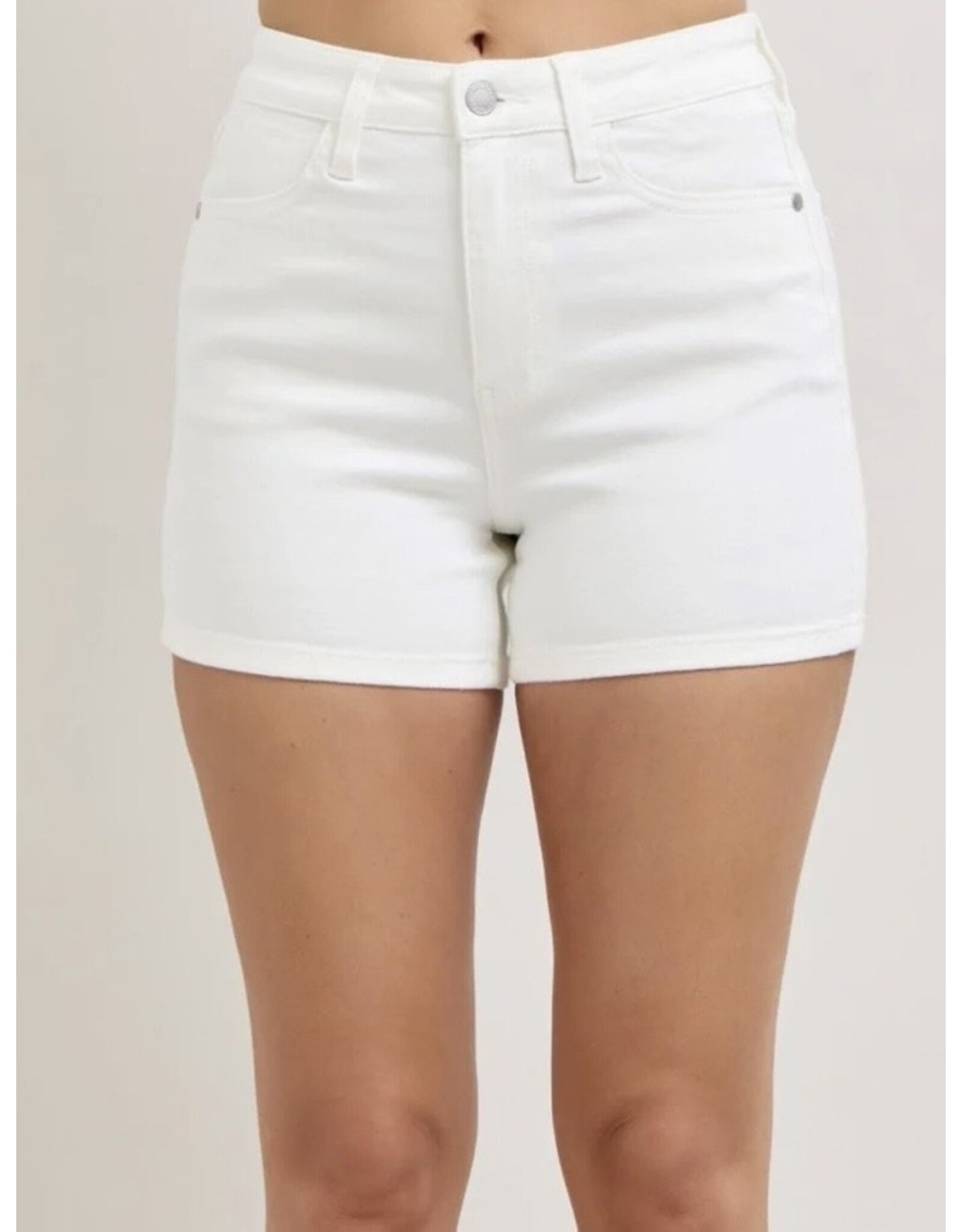 Judy Blue JB HW Slim White Shorts