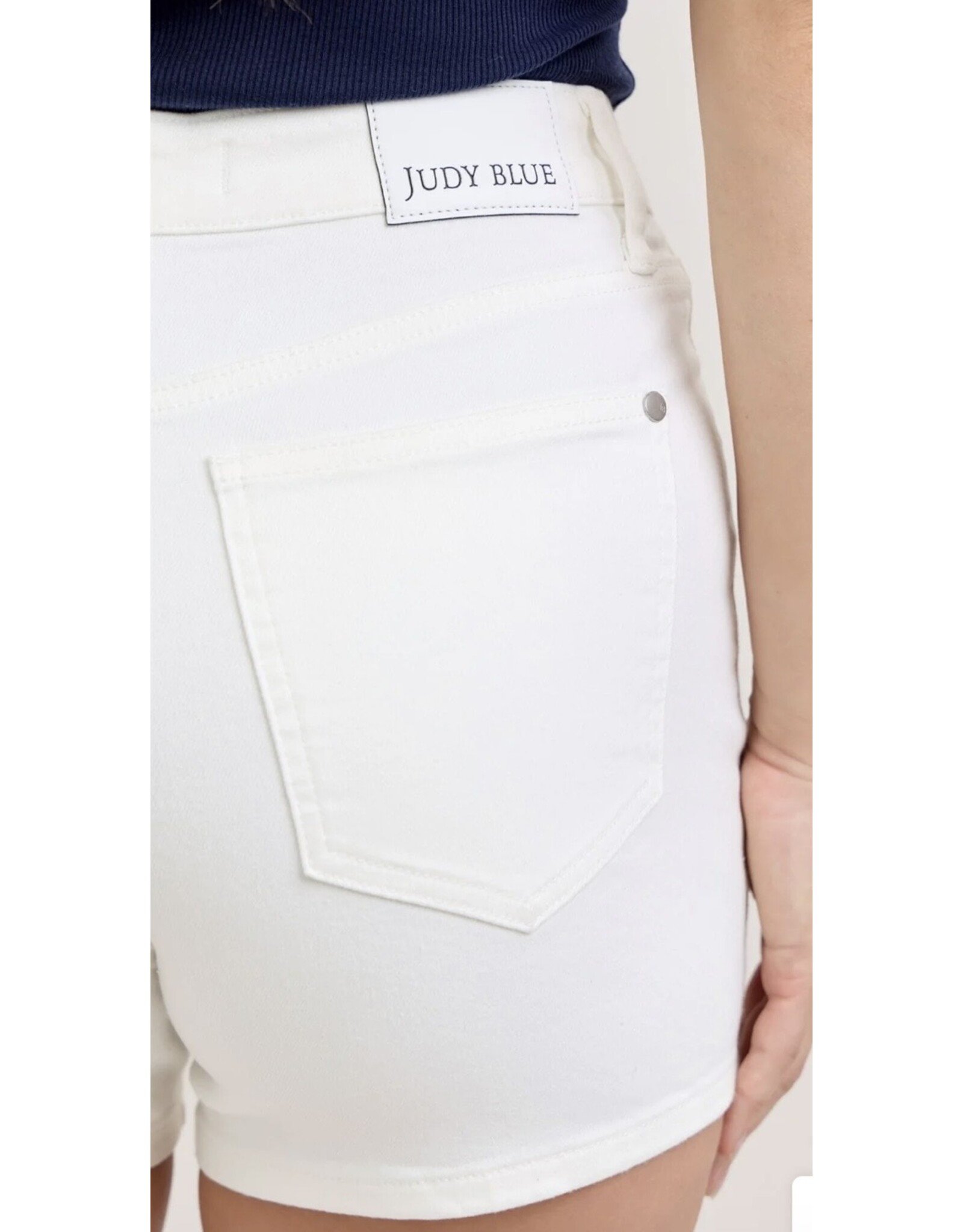 Judy Blue JB HW Slim White Shorts