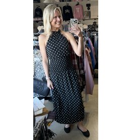 Halter Polka Dot Maxi Dress
