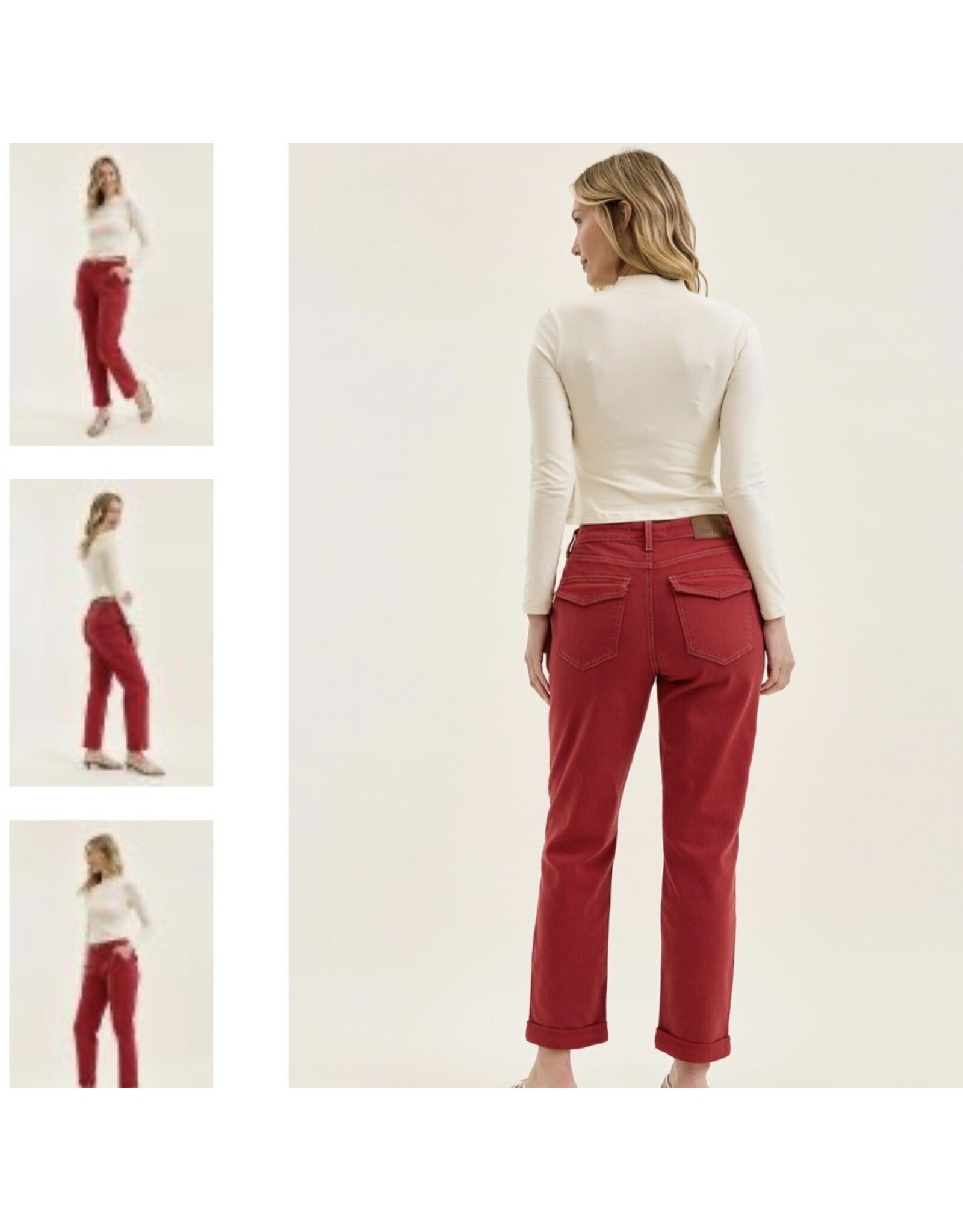 Judy Blue JB HW Aurora Weekender Haute Red