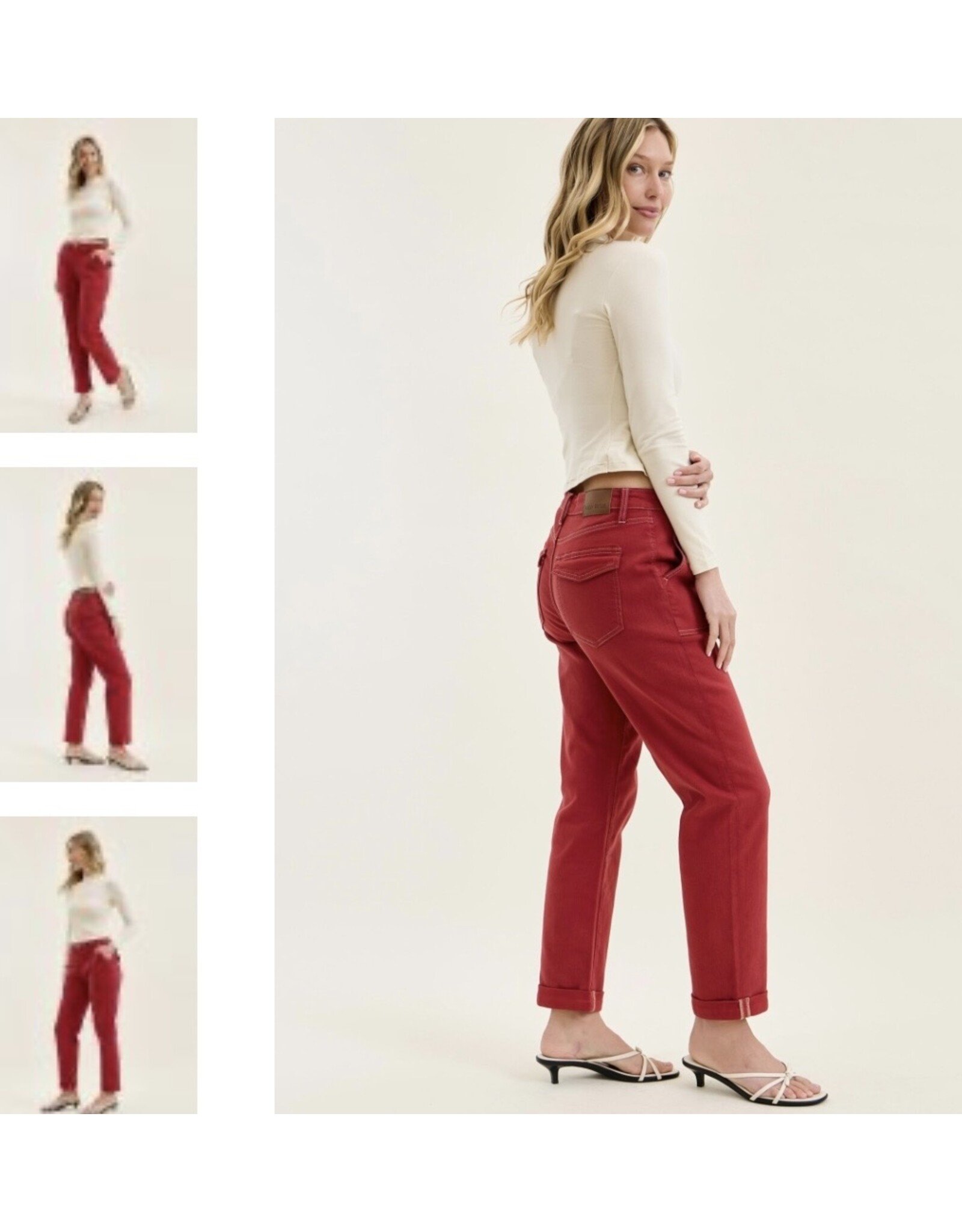 Judy Blue JB HW Aurora Weekender Haute Red