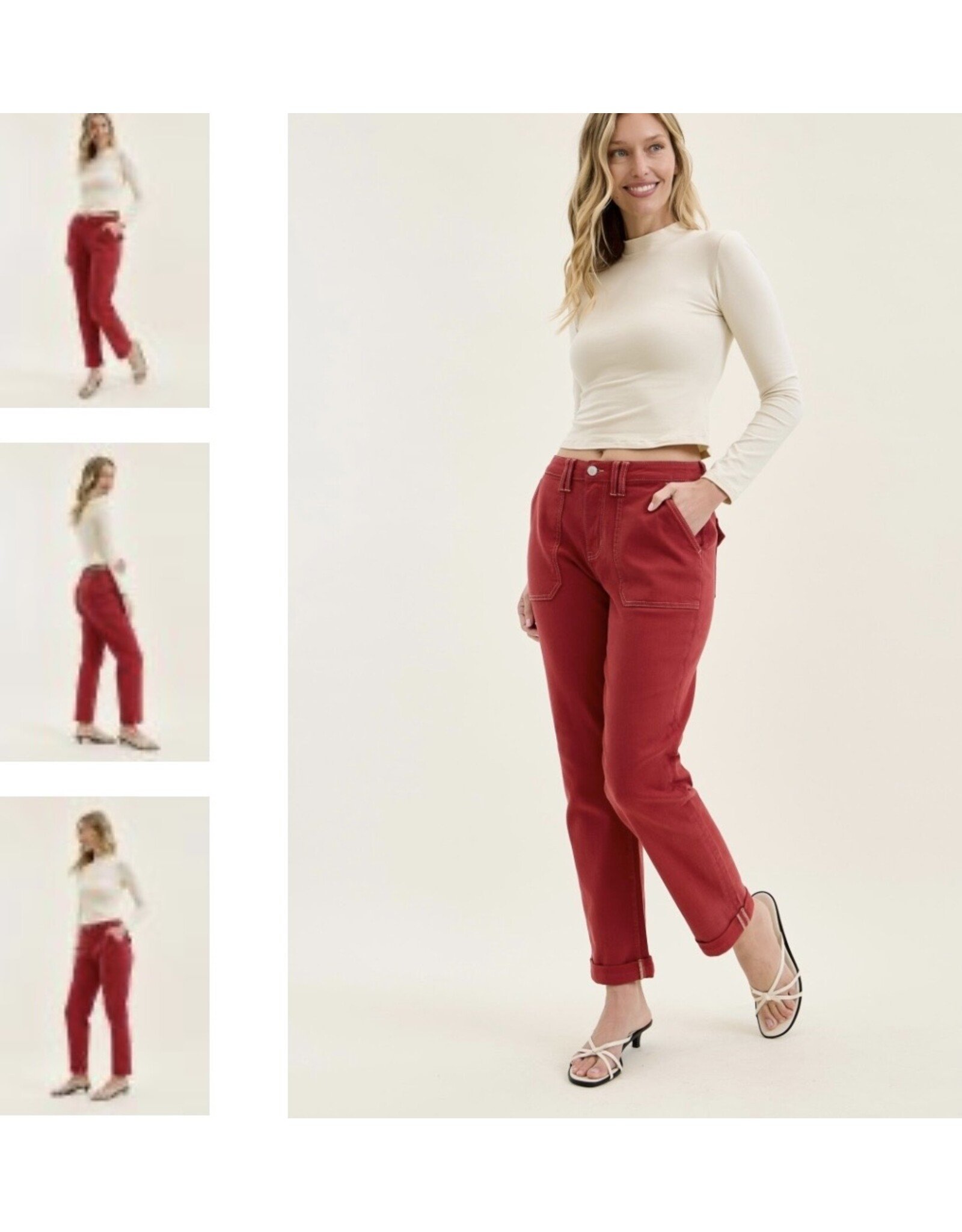 Judy Blue JB HW Aurora Weekender Haute Red