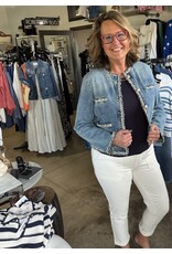 Tweed Trimmed Denim Jacket