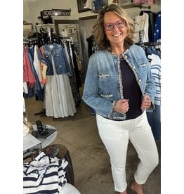 Tweed Trimmed Denim Jacket