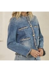 Tweed Trimmed Denim Jacket