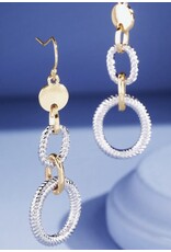 Two-tone rope link drop earrings