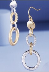 Two-tone rope link drop earrings