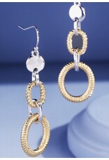 Two-tone rope link drop earrings