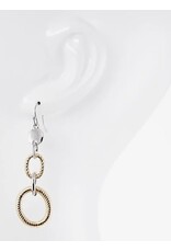 Two-tone rope link drop earrings