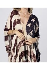 Vintage Americana Flag Kimono