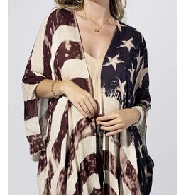 Vintage Americana Flag Kimono