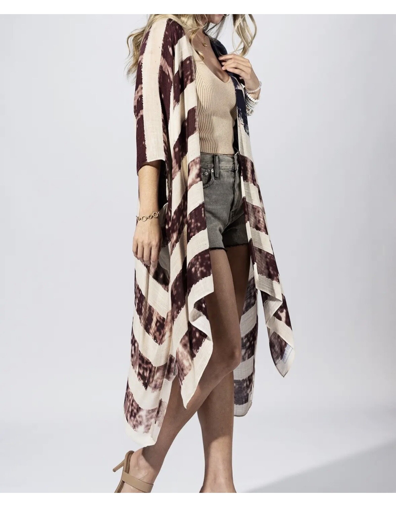 Vintage Americana Flag Kimono