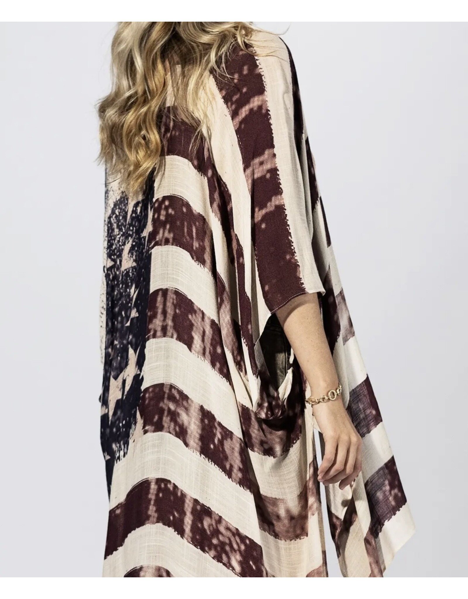 Vintage Americana Flag Kimono
