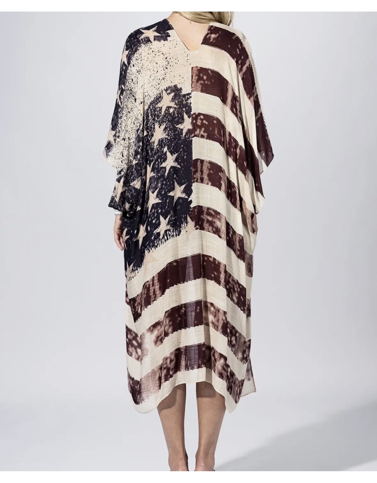 Vintage Americana Flag Kimono