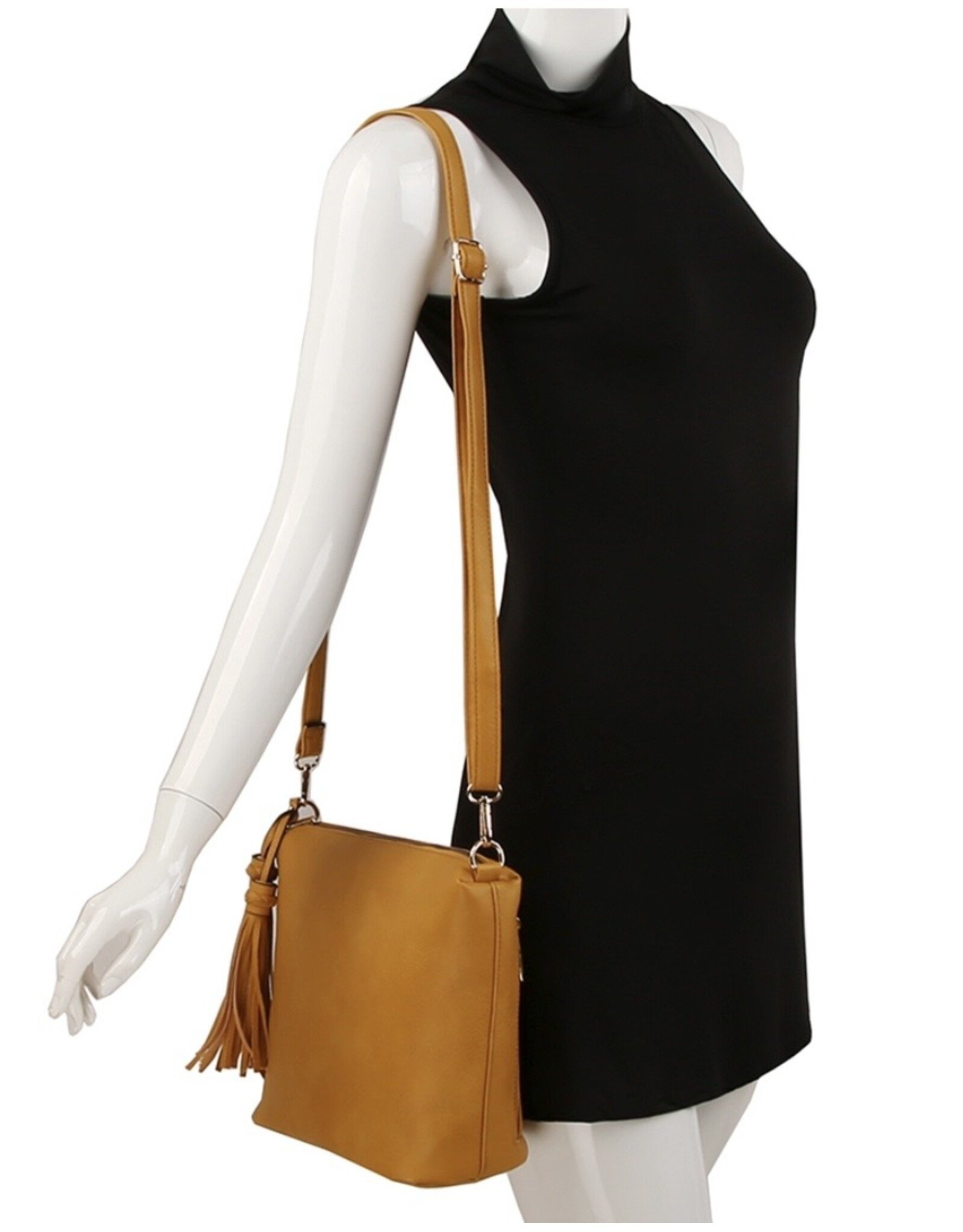 Tassel Zipper Crossbody Bag