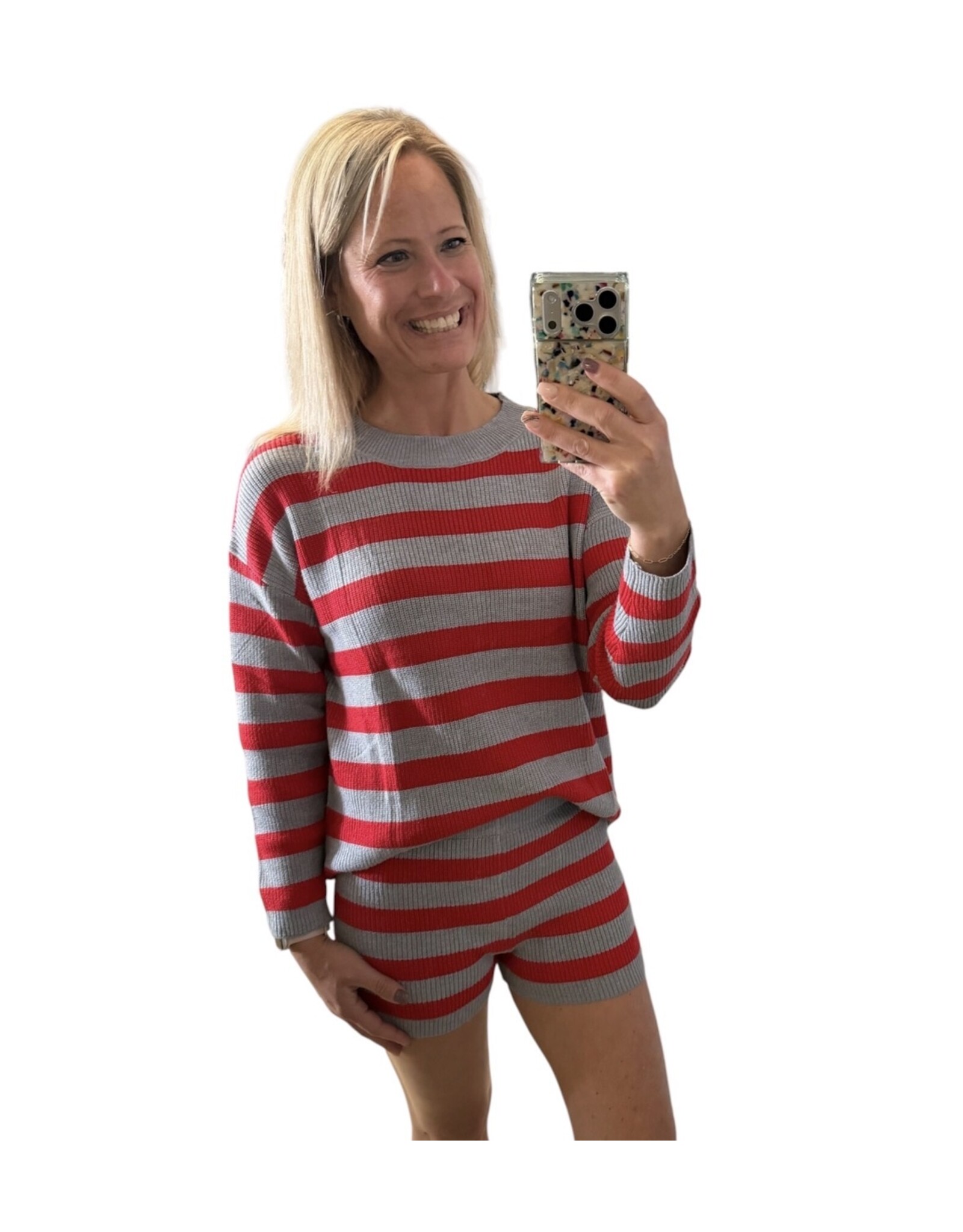 Stripe sweater shorts